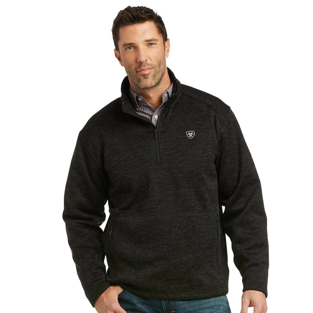 Ariat Mens Caldwell Charcoal Grey 1/4 Zip Long Sleeve Sweater 1 Ariat Mens Caldwell Charcoal Grey 1/4 Zip Long Sleeve Sweater