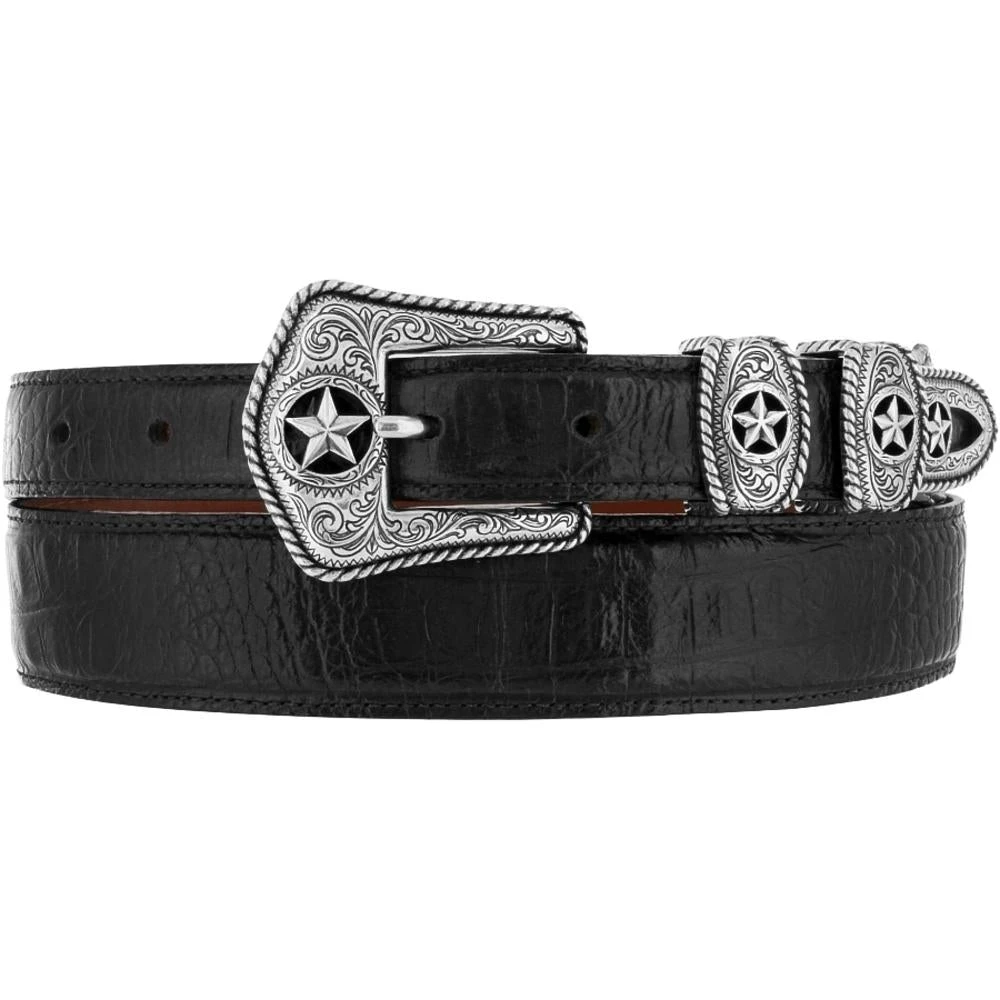 Tony Lama Men's Black Croc Print Western Belt 1 Tony Lama Men's Black Croc Print Western Belt