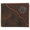 Mens Justin Bifold Wallet Tooled Yoke W/concho