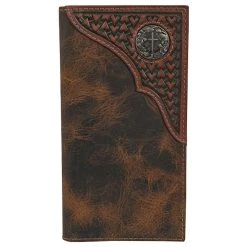 Justin Mens Rodeo Wallet Tooled Yoke W/Concho