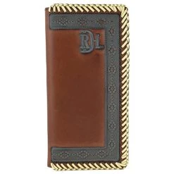 Mens Red Dirt Hat Co Rodeo Wallet Turquoise Washed Edge Pattern