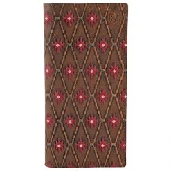Mens Red Dirt Hat Co Rodeo Wallet Red Southwest Pattern