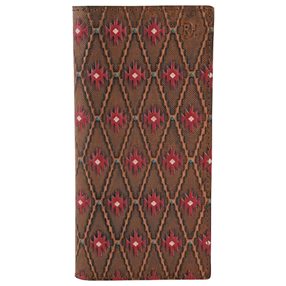 Mens Red Dirt Hat Co Rodeo Wallet Red Southwest Pattern 1 Mens Red Dirt Hat Co Rodeo Wallet Red Southwest Pattern