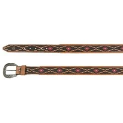 Mens Red Dirt Hat Co Tapered Belt Tooled Southwest Pattern