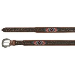 Mens Red Dirt Hat Co Tapered Belt Needlepoint Inlay