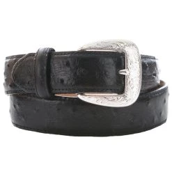 Men's Tony Lama Black Ostrich Dress Belt