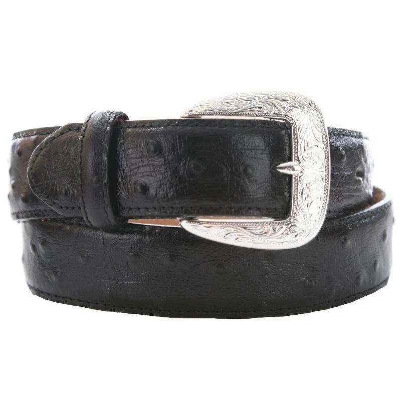 Men's Tony Lama Black Ostrich Dress Belt 1 Men's Tony Lama Black Ostrich Dress Belt