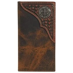 Mens Justin Junior Rodeo Wallet Toole Yoke W/concho