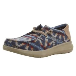 Ariat Men's Hilo Stretch Lace Blue Aztec Wooly Tan Casual Shoe