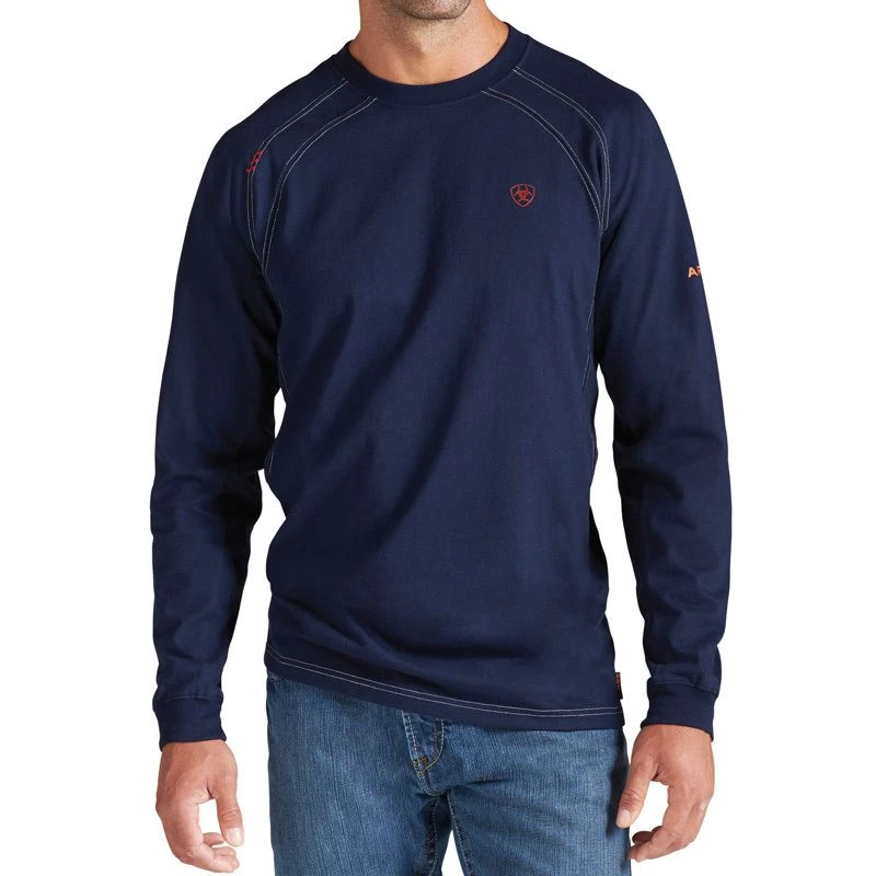 Ariat Men's Flame Resistant Navy Work Crew Shirt 1 Ariat Men's Flame Resistant Navy Work Crew Shirt