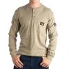 Rasco Fr Men's Khaki Flame Resistant FR Henley Shirt
