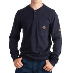 Rasco Fr Men's Navy LS Work Tshirt