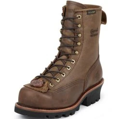 Chippewa Footwear Men's Steel Toe Waterproof Lace Logger Work Boots