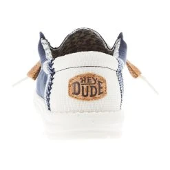 Heydude Men's Hey Dude Wally Linen Natural Navy Shoe -jeans shop 40015 410 04