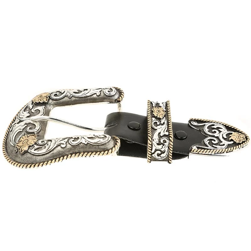 Montana Silversmiths Floral Two Tone Buckle Set 2 Montana Silversmiths Floral Two Tone Buckle Set - Image 2