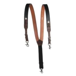 Mf Western Products Men's M&F Western Gallus Ostrich Print Black/Tan Suspenders