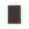 Mf Western Products Men's M&F Western Triple Stitch Basic Brown Trifold Wallet