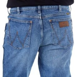 Wrangler Men's Retro Green Slim Boot Haze Wash 8 Wrangler Men's Retro Green Slim Boot Haze Wash -jeans shop 77MWPHZ 4