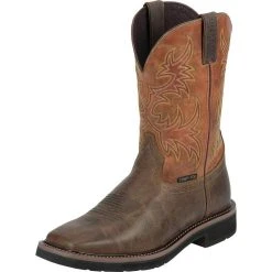 Justin Boot Company Rugged Tan American Orange Top Boot