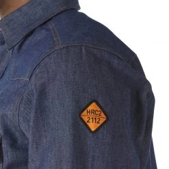 Wrangler Mens FR Flame Resistant Long Sleeve Twill Work Shirt -jeans shop 81W0eqBfLwL