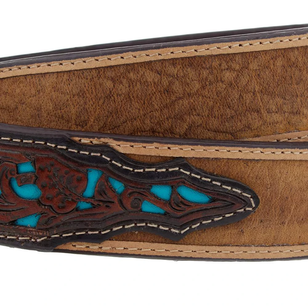 Gem Dandy Accessories Roper Men's Belt With Turquoise Inlay Tabs 2 Gem Dandy Accessories Roper Men's Belt With Turquoise Inlay Tabs - Image 2