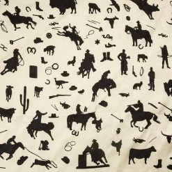 Wyoming Traders Men's Ivory Cowboy Silhouettes Wild Rag