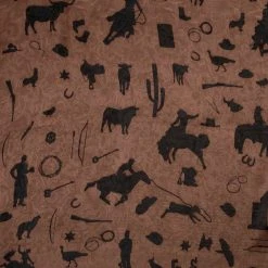 Wyoming Traders Men's Chocolate Cowboy Silhouettes Wild Rag