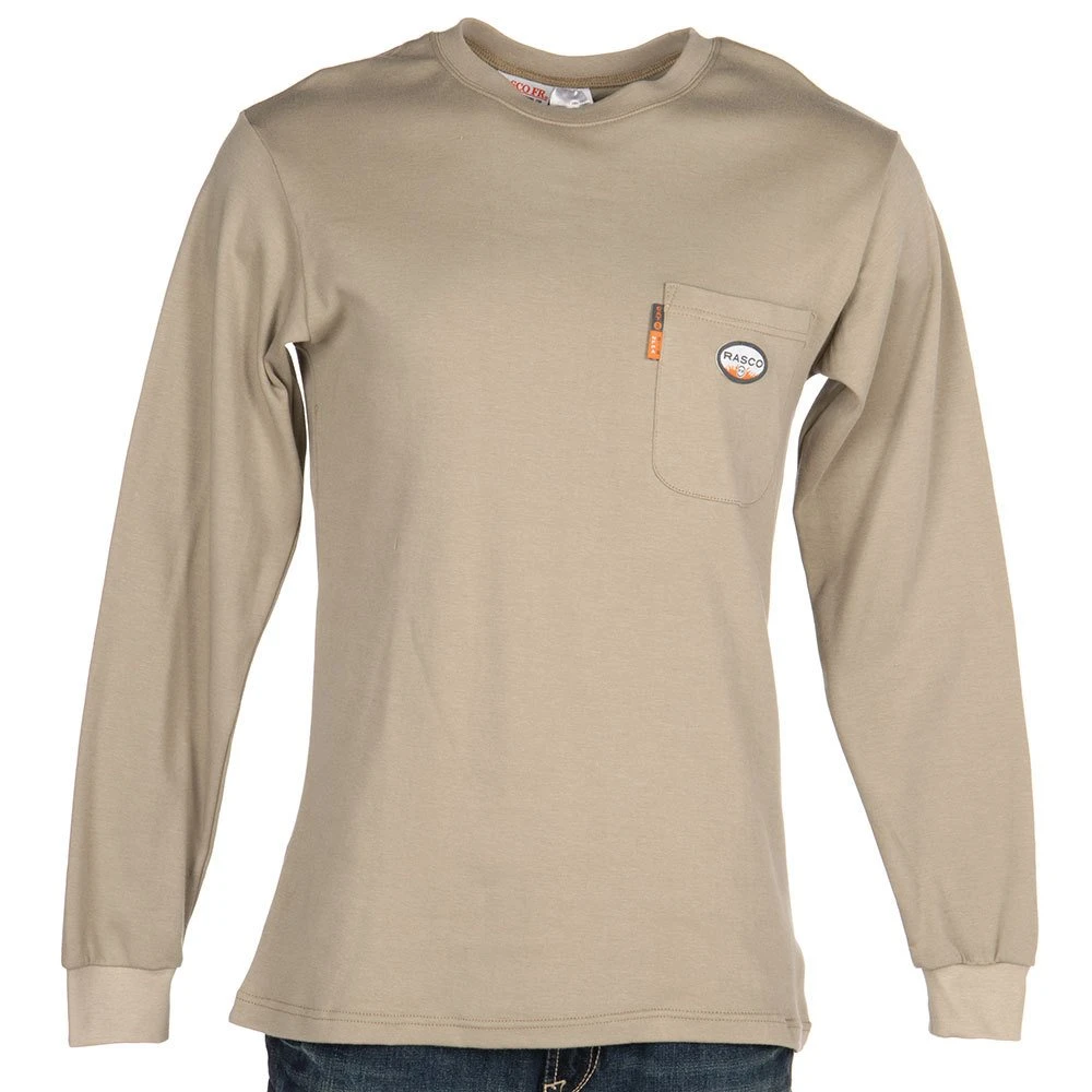 Rasco Fr Mens Long Sleeve FR Khaki Tee Shirt 1 Rasco Fr Mens Long Sleeve FR Khaki Tee Shirt