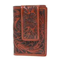 Mf Western Products Tan Floral Money Clip