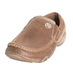 Roper Footwear Men's Tan Leather & Fabric Driving Moc