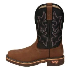 Justin Boots Men's Russett Resistor Caramel 13in. Black H20 Nano Comp Work Boot -jeans shop CR4012 2