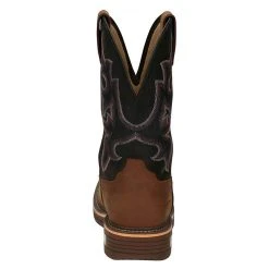 Justin Boots Men's Russett Resistor Caramel 13in. Black H20 Nano Comp Work Boot -jeans shop CR4012 3