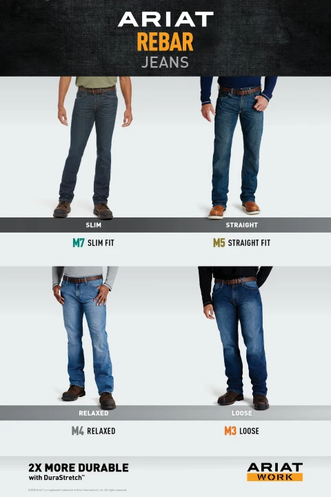 Ariat Mens Rebar M4 Low Rise Boot Cut Jeans 10016221 5 Ariat Mens Rebar M4 Low Rise Boot Cut Jeans 10016221 - Image 5