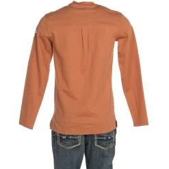Rasco FR Burnt Orange Utility Henley 9 Rasco FR Burnt Orange Utility Henley -jeans shop FR0613BO 3