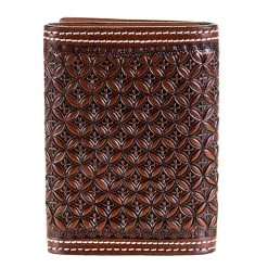 Western Fashion Leather Tri-Fold With Lace Detail -jeans shop H 72T 2
