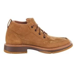 Wrangler Footwear Men's Wrangler Light Tan Suede 4' Square Moc Toe Lace Up Casual Shoe -jeans shop KMC0009 4