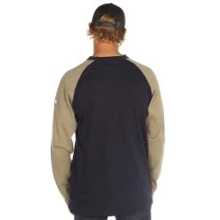 Rasco Fr Men's Khaki/Navy Henley Flame Resistant T-Shirt -jeans shop KNT465 4