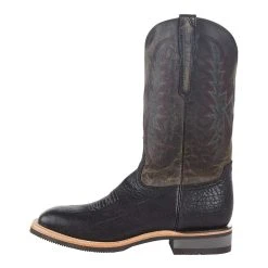 Lucchese Men`s Rudy Black Anthracite Grey 13in Top Square Toe Boot -jeans shop M4095.wf 3
