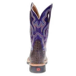 Men's Twisted X Brown Elephant Print 12in. Purple Soft Toe Work Boots -jeans shop MLCW027 0343