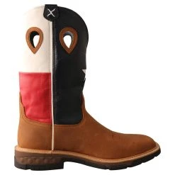 Twisted X Menin.s Light Brown 12in. Texas Flag Soft Toe Work Boot 9 Twisted X Menin.s Light Brown 12in. Texas Flag Soft Toe Work Boot -jeans shop MXB0007 4