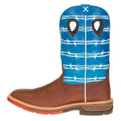 Twisted X Men's Burgundy 12in. SkyBlue Top Cell Stretch Alloy Toe Work Boot MXBA001 -jeans shop MXBA001 2