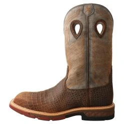 Twisted X Men`s Brown Caiman Print 12in. Grey Top Nano Toe Work Boot 7 Twisted X Men`s Brown Caiman Print 12in. Grey Top Nano Toe Work Boot -jeans shop MXBN005 3