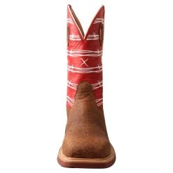 Twisted X Men`s Distressed Saddle 12` Red Barbwire Nano Toe Work Boot -jeans shop MXBNW01 4