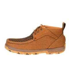 Twisted X Men's CellStretch Clay Cocoa Patch Chukka Driving Moc -jeans shop MXC0012 2