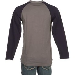 RASCO FR Mens FR Navy/Grey Two Tone Henley Shirt -jeans shop NGT466 4