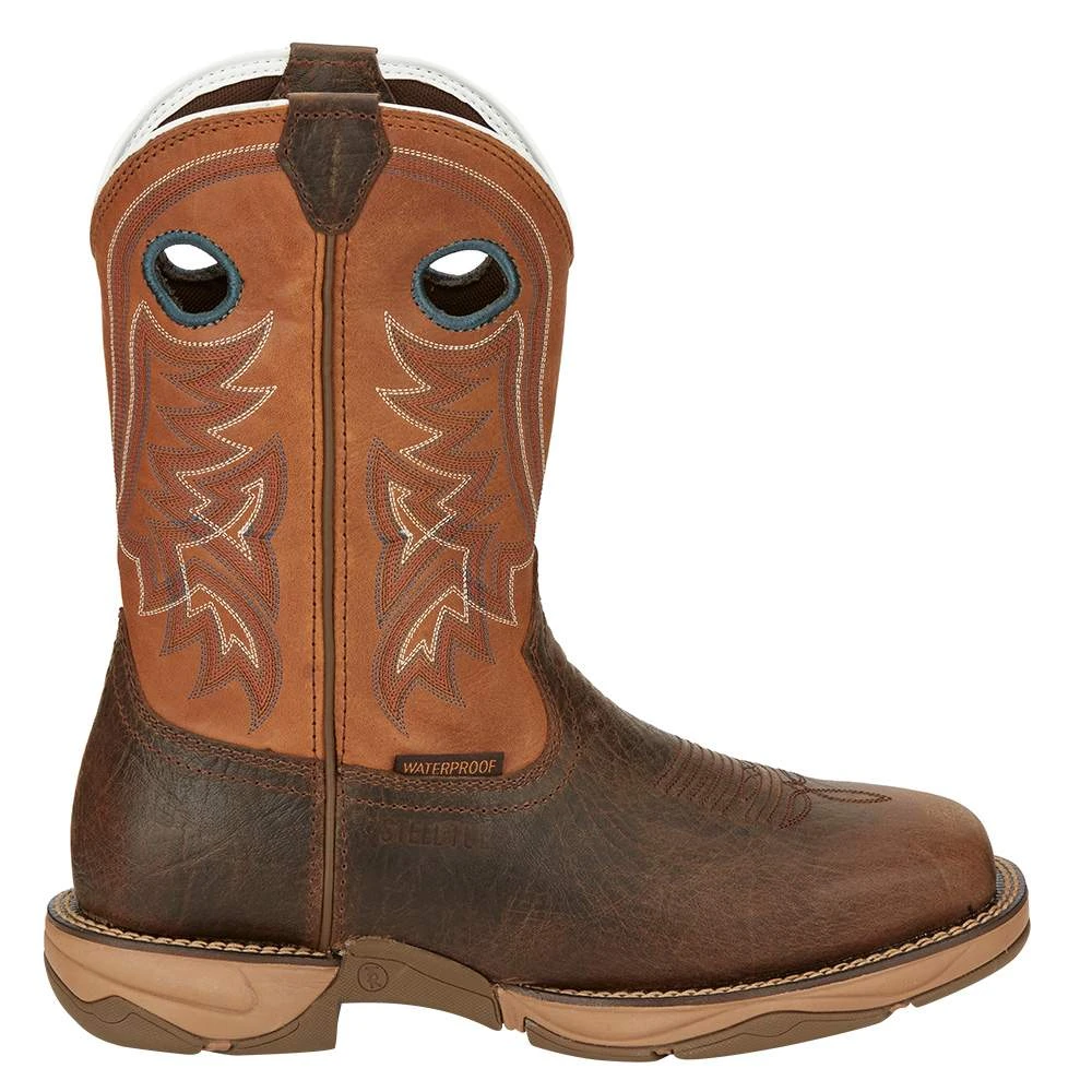 Tony Lama Men's 3R Lopez Brown 11in. Waterproof Square Steel Toe Work Boot 5 Tony Lama Men's 3R Lopez Brown 11in. Waterproof Square Steel Toe Work Boot - Image 5