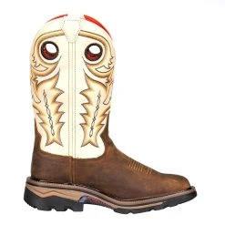 R. WATSON BOOTS R Watson Boots Men's Chestnut Distressed Buffalo 12in. Ivory Bone Top Square Steel Toe Work Boots 9 R. WATSON BOOTS R Watson Boots Men's Chestnut Distressed Buffalo 12in. Ivory Bone Top Square Steel Toe Work Boots -jeans shop RW1011ST 4