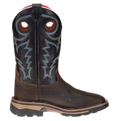 R. WATSON BOOTS R Watson Boots Men's Coffee Distressed Buffalo 12in. Midnight Black Goat Square Soft Toe Work Boots -jeans shop RW1012 4