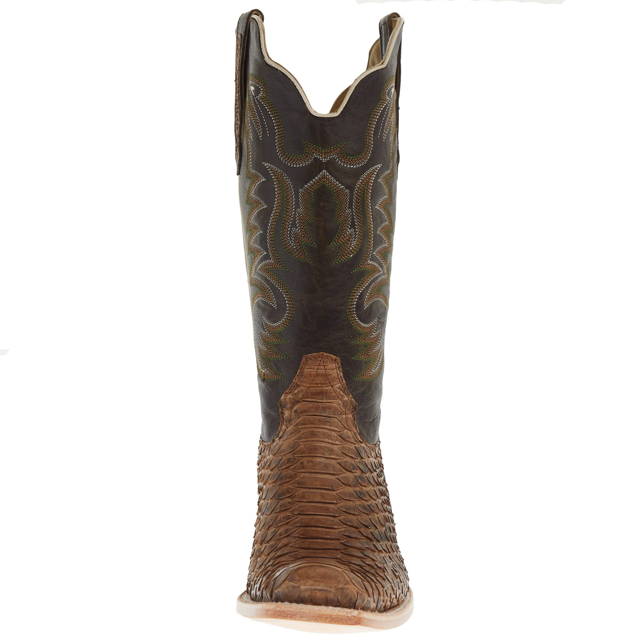 R. WATSON BOOTS R Watson Boots Men`s Beige Python 13in Carbon Damiana Top Cowboy Boot 2 R. WATSON BOOTS R Watson Boots Men`s Beige Python 13in Carbon Damiana Top Cowboy Boot - Image 2