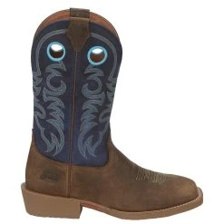 Justin Boots Men's Stampede Peanut Tan 12in Yale Blue Top Square Toe Boot 9 Justin Boots Men's Stampede Peanut Tan 12in Yale Blue Top Square Toe Boot -jeans shop SE7611 5